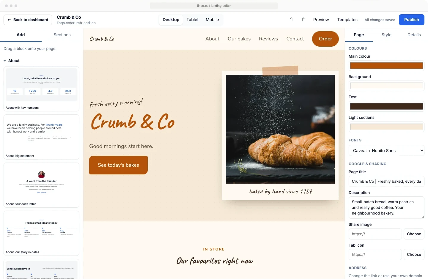 Fastpage landing pages preview