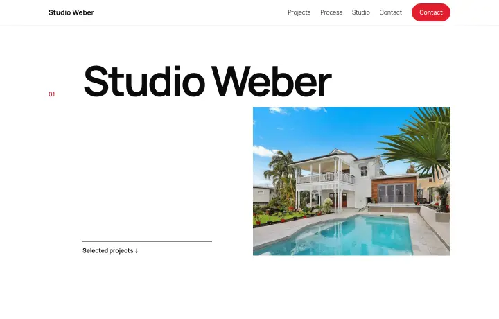 Architect website template, Swiss style