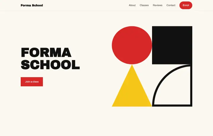 Art & music school website template, Bauhaus style