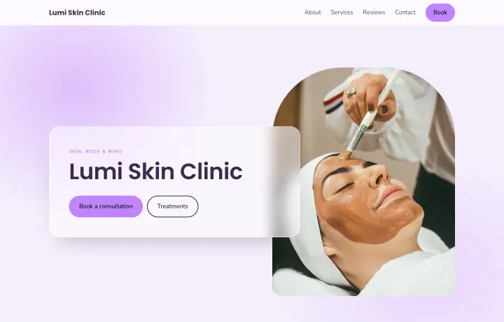 Beauty clinic website template, Soft gradient style