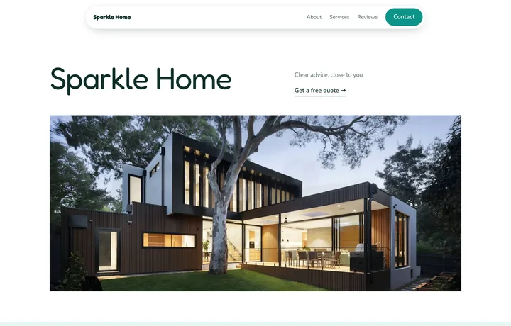 Cleaning & home website template, Fresh style