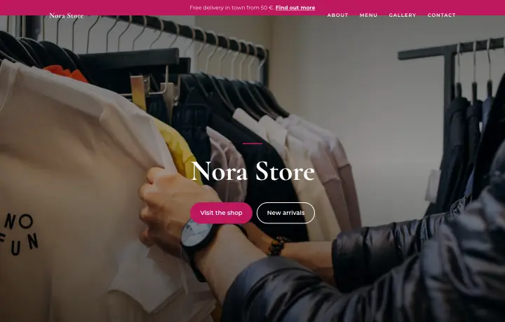 Fashion boutique website template, Lookbook style