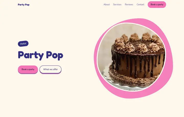 Kids & parties website template, Playful style