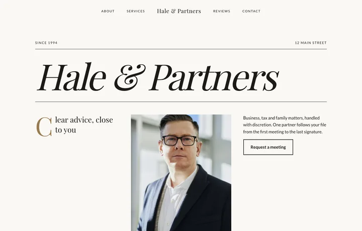 Law firm & accountant website template, Prestige style