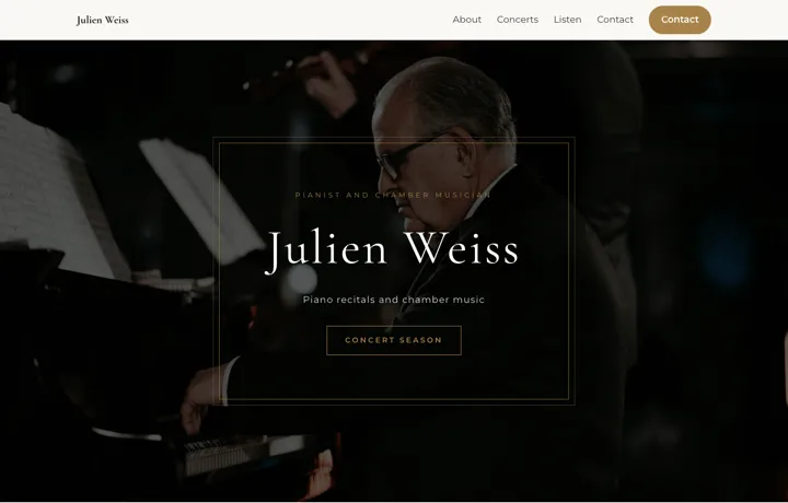 Classical musician website template, Elegant style