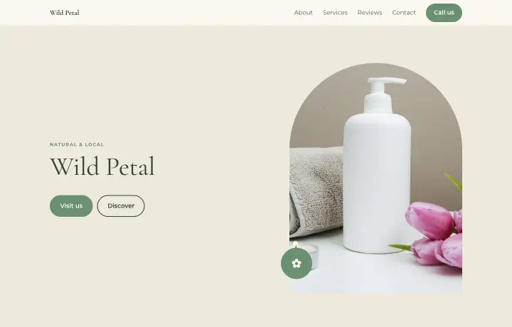 Florist & organic shop website template, Soft natural style