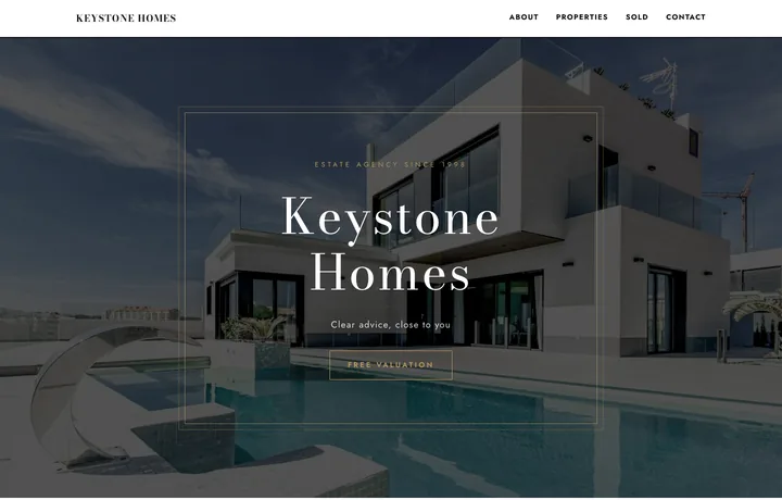 Real estate website template, Luxury style